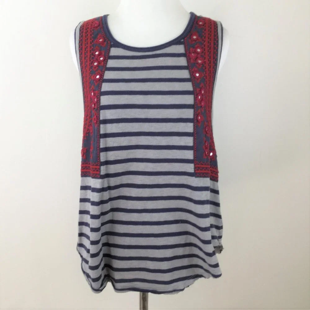 Free People Embroidered Sleeveless Top s